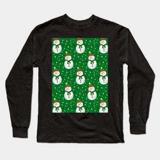 GREEN Snowman Pattern Long Sleeve T-Shirt